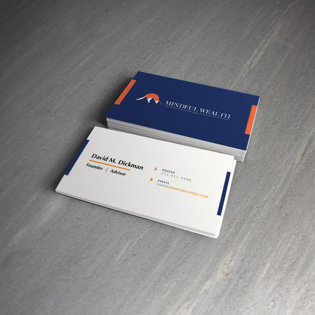 Mockup of the Mindful Wealth LLC business cards